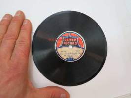 Oliver Record nr 196 Vocal - Safe in your arms - The Lass of Richmond Hill -savikiekkoäänilevy, huomaa halkaisija vain 14 cm!