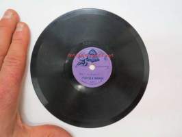 The Bell 557K orchestral Lonesome &amp; Sorry - 564N Xylophone Solo Manella March -savikiekkoäänilevy, huomaa halkaisija vain 14 cm!