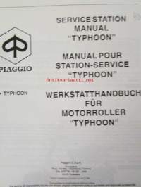 Piaggio Typhoon Service Station Manual -huoltokäsikirja, katso mallit kuvista tarkemmin.