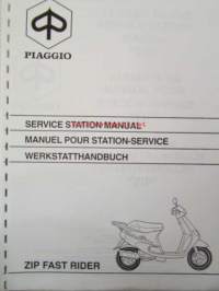 Piaggio ZIP Fast Rider Service Station Manual -huoltokäsikirja, katso mallit kuvista tarkemmin.