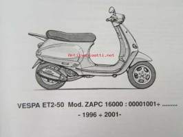 Piaggio Vespa ET2-50 MY2001 Catalogue of Spare Parts 594659  -varaosaluettelo, katso mallit kuvista tarkemmin.