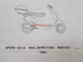 Piaggio Sfera 125 c.c. Catalogue of Spare Parts 406257  -varaosaluettelo, katso mallit kuvista tarkemmin.