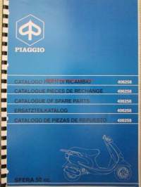 Piaggio Sfera 50 cc. Catalogue of Spare Parts 406258  -varaosaluettelo, katso mallit kuvista tarkemmin.