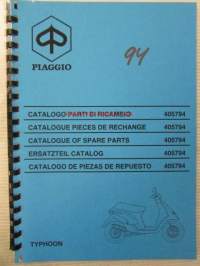 Piaggio Typhoon Catalogue of Spare Parts 405794 -varaosaluettelo, katso mallit kuvista tarkemmin.