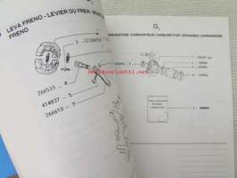 Piaggio Typhoon Catalogue of Spare Parts 405794 -varaosaluettelo, katso mallit kuvista tarkemmin.