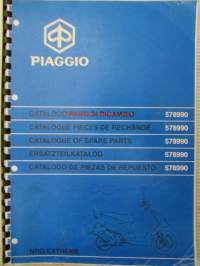 Piaggio NRG Extreme Catalogue of Spare Parts 578990 -varaosaluettelo, katso mallit kuvista tarkemmin.