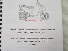 Piaggio NRG Extreme Catalogue of Spare Parts 578990 -varaosaluettelo, katso mallit kuvista tarkemmin.