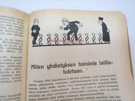 Työväen Kalenteri 1920, sis. mm. seur. artikkelit; Kansikuvan ym. kuvituskuvia mm. kalenterikuukausien vinjetit piirtänyt Ola Fogelberg, Taavi Tainio -