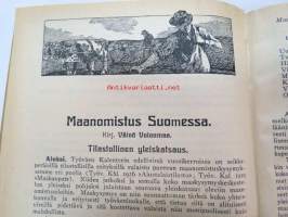 Työväen Kalenteri 1920, sis. mm. seur. artikkelit; Kansikuvan ym. kuvituskuvia mm. kalenterikuukausien vinjetit piirtänyt Ola Fogelberg, Taavi Tainio -