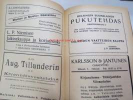 Työväen Kalenteri 1920, sis. mm. seur. artikkelit; Kansikuvan ym. kuvituskuvia mm. kalenterikuukausien vinjetit piirtänyt Ola Fogelberg, Taavi Tainio -