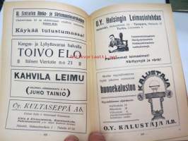 Työväen Kalenteri 1920, sis. mm. seur. artikkelit; Kansikuvan ym. kuvituskuvia mm. kalenterikuukausien vinjetit piirtänyt Ola Fogelberg, Taavi Tainio -