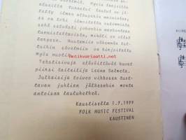 89 kaunista ja tuttua laulua. Painoon toimitti J.K. - H.L. ja E.M. - Hinta 2 Markkaa - Prändätty tänä Wuonna. -laulukirja, näköispainos