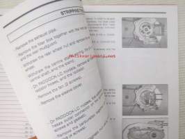 Derbi Monobloc engine Workshop Manual -korjaamokäsikirja, katso tarkemmat malli merkinnät kuvista