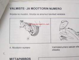 Velocifero -käyttöohjekirja, katso tarkemmat malli merkinnät kuvista