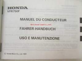 Honda VFR750F Manuel Du Conducteur -käyttöohjekirja