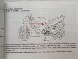 Honda CBR600F uso e manutenzione -käyttö-ja huolto-ohjekirja