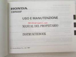 Honda CBR600F uso e manutenzione -käyttö-ja huolto-ohjekirja