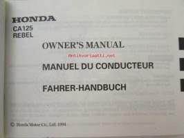 Honda CA 125 Rebel owner´s manual -omistajan käsikirja