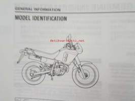 Honda NX250, Shop Manual -Korjaamokäsikirja, katso sisältö kuvista tarkemmin