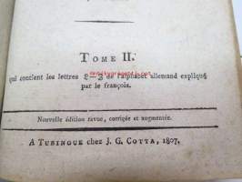 Noveau Dictionnaire allemand-francois- par Chretien Frederic Schwan Tome I-II, J.G. Cotta 1807 -sanakirja