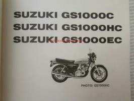 Suzuki GS1000C / GS1000HC / GS1000EC, Parts Catalogue -varaosaluettelo