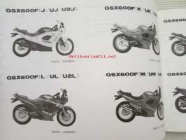 Suzuki GSX600F (GN72A / GN72B) Parts Catalogue -varaosaluettelo, katso mallit tarkemmin kuvista.