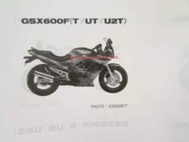 Suzuki GSX600F (GN72A / GN72B) Parts Catalogue -varaosaluettelo, katso mallit tarkemmin kuvista.