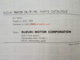 Suzuki RM125 (RF14A) RM125N, RM125P, RM125R Parts Catalogue -varaosaluettelo, katso mallit tarkemmin kuvista.