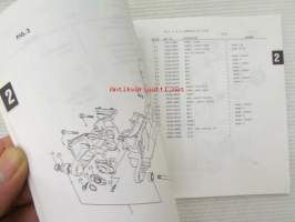 Suzuki LT80 (LM4AC11A) LT80L, LT80M, LT80N, LT80P, LT80R, Parts Catalogue -varaosaluettelo, katso mallit tarkemmin kuvista.