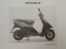 Suzuki AP50 (CA1JA) AP50S, AP50R, Parts Catalogue -varaosaluettelo, katso mallit tarkemmin kuvista.