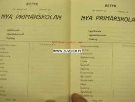 Vasa Nya Primärskolan Mirjam Blomqvist -betygbok 1922