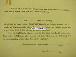 Frivillig kämpare på Viborgs avsnittet 1940 -Talvisodan vapaaehtoisen todistus osallistumisesta