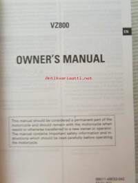 Suzuki VZ800 Owner´s manual -käyttöohjekirja