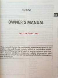 Suzuki GSX750 Owner´s manual -käyttöohjekirja
