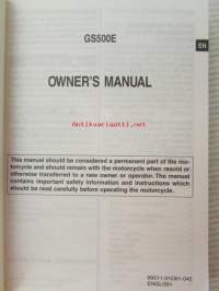 Suzuki GS500E Owner´s manual -käyttöohjekirja