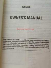 Suzuki GS500E Owner´s manual -käyttöohjekirja