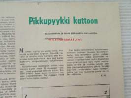 Taitaja 1962 nr 1 - &quot;Zero&quot;, Akustiikka levyjen kiinnitys, Kumimoottorilennokki &quot;TI&quot; Mikojan E-66, Moottorikelkan pienoismalli, vauvan kantokassi, Kenkien