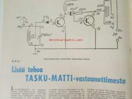 Taitaja 1962 nr 1 - &quot;Zero&quot;, Akustiikka levyjen kiinnitys, Kumimoottorilennokki &quot;TI&quot; Mikojan E-66, Moottorikelkan pienoismalli, vauvan kantokassi, Kenkien