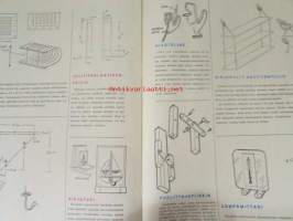 Taitaja 1962 nr 3 - Laiskuri lepotuoli, Liinavaatekaappi, Retkipöytä laukussa, Zeppeliini, TAI-vene poikien  kesävene, Pienoisakku, Käsimankeli, Kirjoitustuoli,