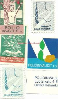 Polioinvalidit sulkijamerkkejä 5 kpl:n erä  - kirjeensulkija