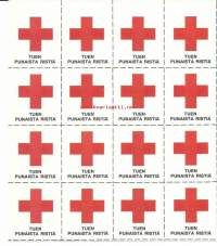 Tuen Punaista Ristiä  - kirjeensulkija arkki 16 kpl