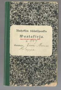 Muhoksen Säästöpankki Wastakirja 1920 - 1947   pankkikirja