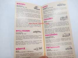 E-Hotellit / E- Hotellen suomi Finland -esite, sisältää myös huoltoasemien luettelon