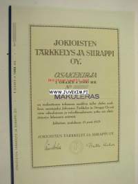Jokioisten Tärkkelys ja Siirappi Oy, Jokioinen 1943 1 000 mk -osakekirja