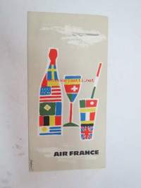 Air France in-flight hinnasto juomat / tupakka 1961 -alcohol and tobacco products price list
