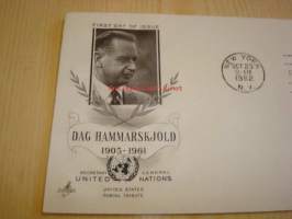 YK pääsihteeri Dag Hammarskjöld ensipäiväkuori FDC 1962 USA