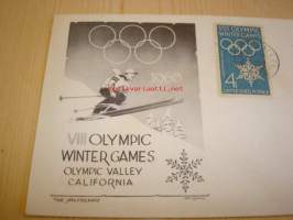 Olympic Valley California Talvi-Olympialaiset ensipäiväkuori FDC 1960 USA