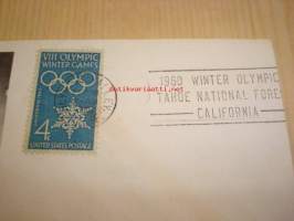 Olympic Valley California Talvi-Olympialaiset ensipäiväkuori FDC 1960 USA