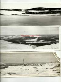 Lapin lumoa  / Lapin hangilla 1950/1960-luvuilla - valokuva 3 kpl laajakulma 8x22 cm