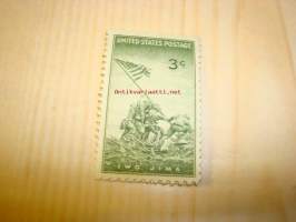 WWII Iwo Jima U.S. Marine Corps käyttämätön ja alkuperäinen postimerkki vuodelta 1945